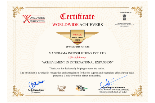 Manorama Infosolutions is the recipient of WWA Pandemic Bravery Award 2020